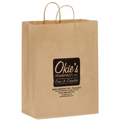 Natural Kraft Paper Shopper Tote Bag (13"x7"x17")